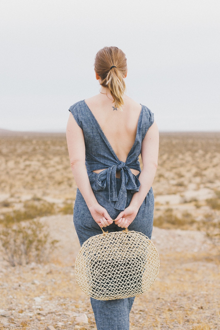 OZMA Jumpsuit and DIY Straw Bag Look by Conscious by Chloé