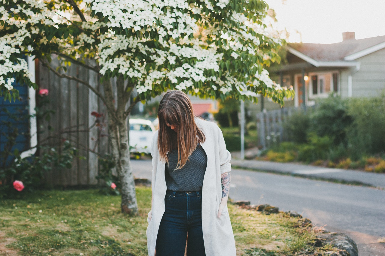 Only Child Trench and Everlane Day Heels Look by Conscious by Chloé