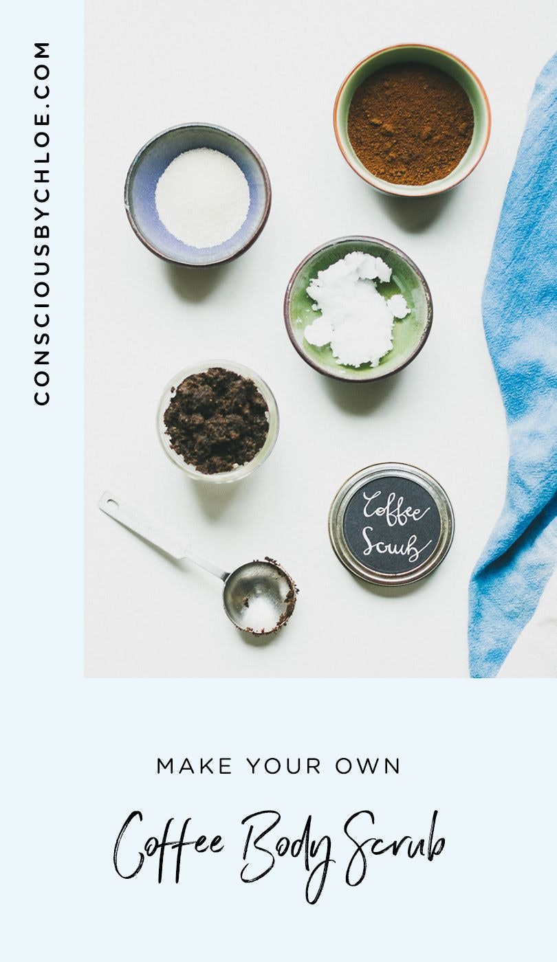Make your Own Simple & Zero Waste Coconut & Coffee Body & Face Scrub by Conscious by Chloé