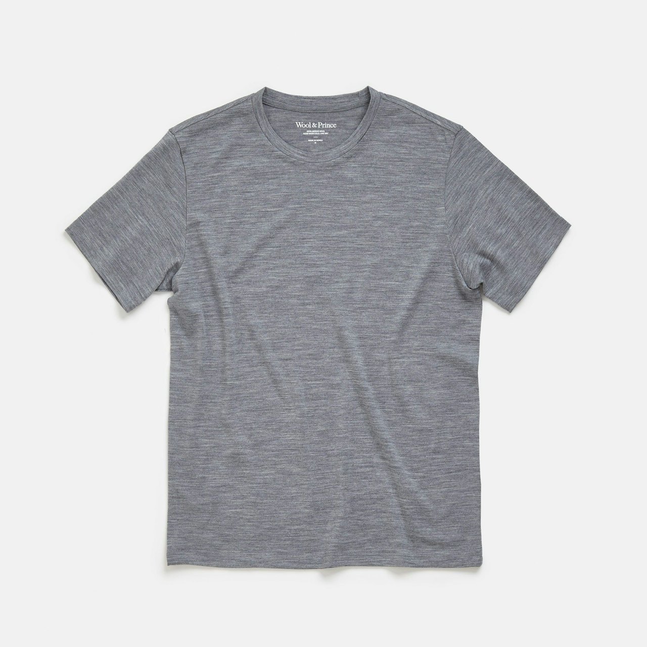 Crew Neck Tee Merino Wool Heather Gray Wool & Prince Portland for Conscious by Chloé