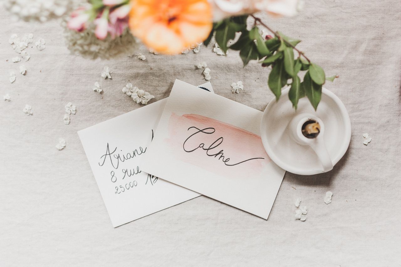 Handmade Calligraphy Watercolor Cards by Conscious by Chloé