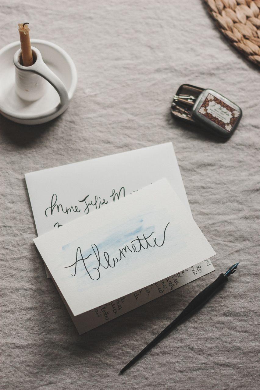 Handmade Calligraphy Watercolor Cards by Conscious by Chloé