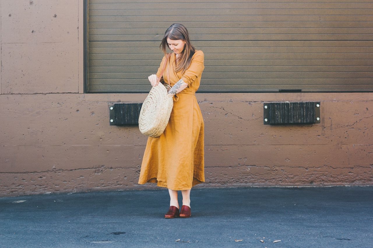 Thrifted Yellow Linen Dress with Pockets by Conscious by Chloé