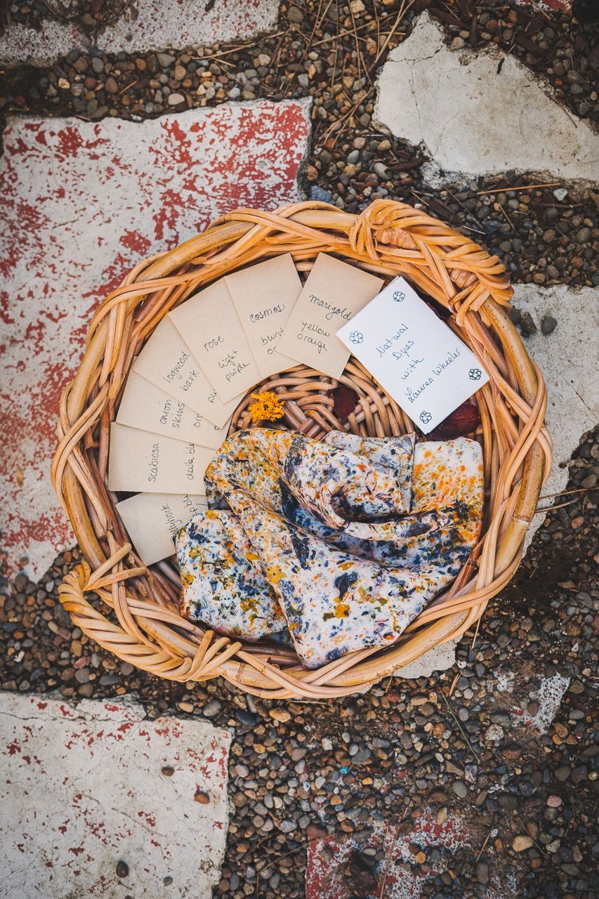 Natural Bundle Dyeing a Silk Scarf with Lauren Wheeler of Vive Textiles